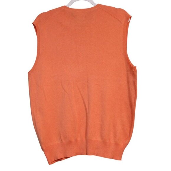 Polo Ralph Lauren Mens Sweater Vest Size Large Orange Pima Cotton Classic Preppy - Picture 9 of 11